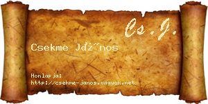 Csekme János névjegykártya